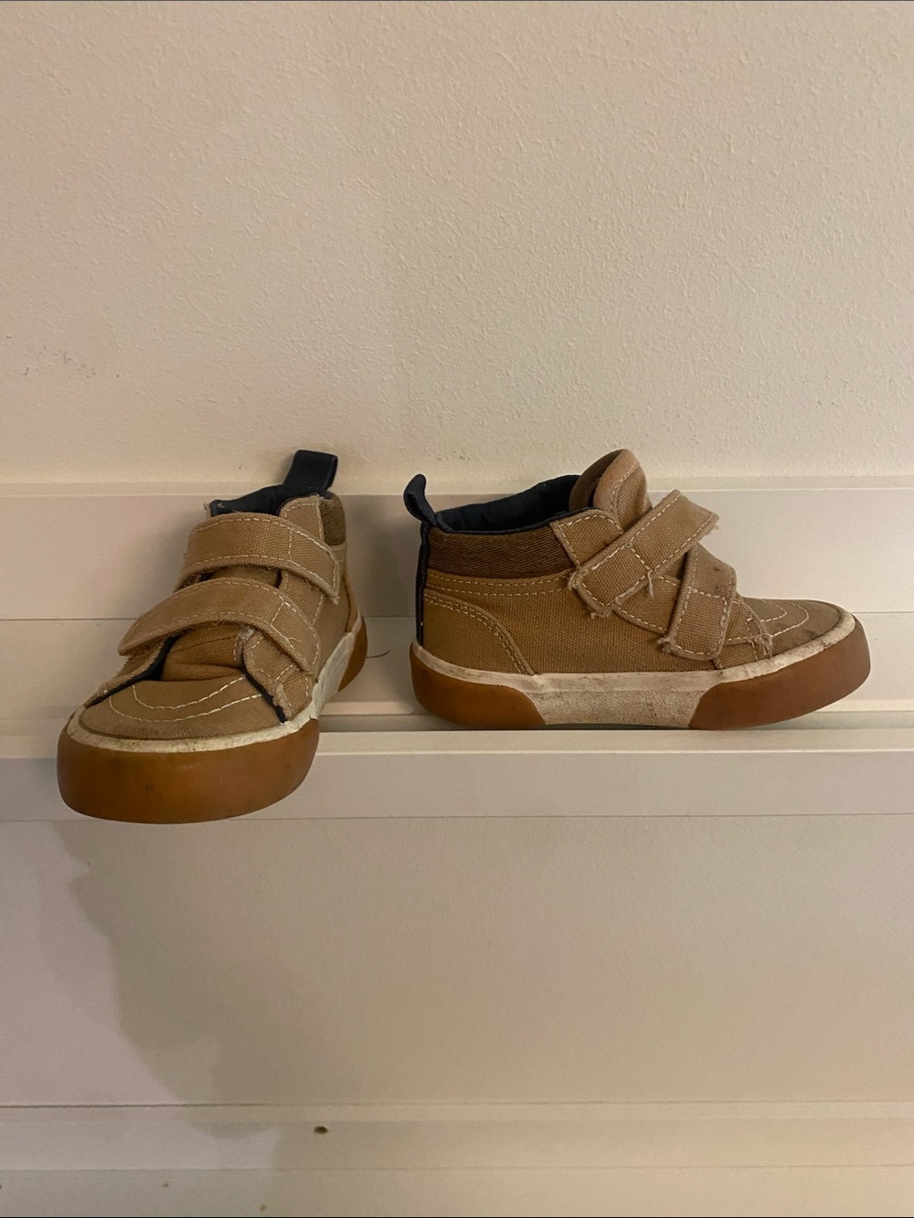 Old Navy Kids Brown Tan High-Top Sneakers with Velcro
